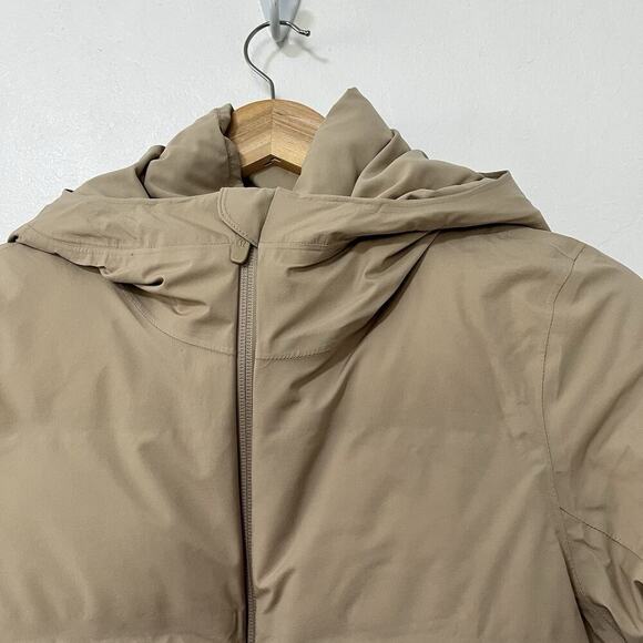 Lululemon Slush Hour Hooded Down Jacket Size 4 Trench Beige Cropped Waterproof - Picture 6 of 14